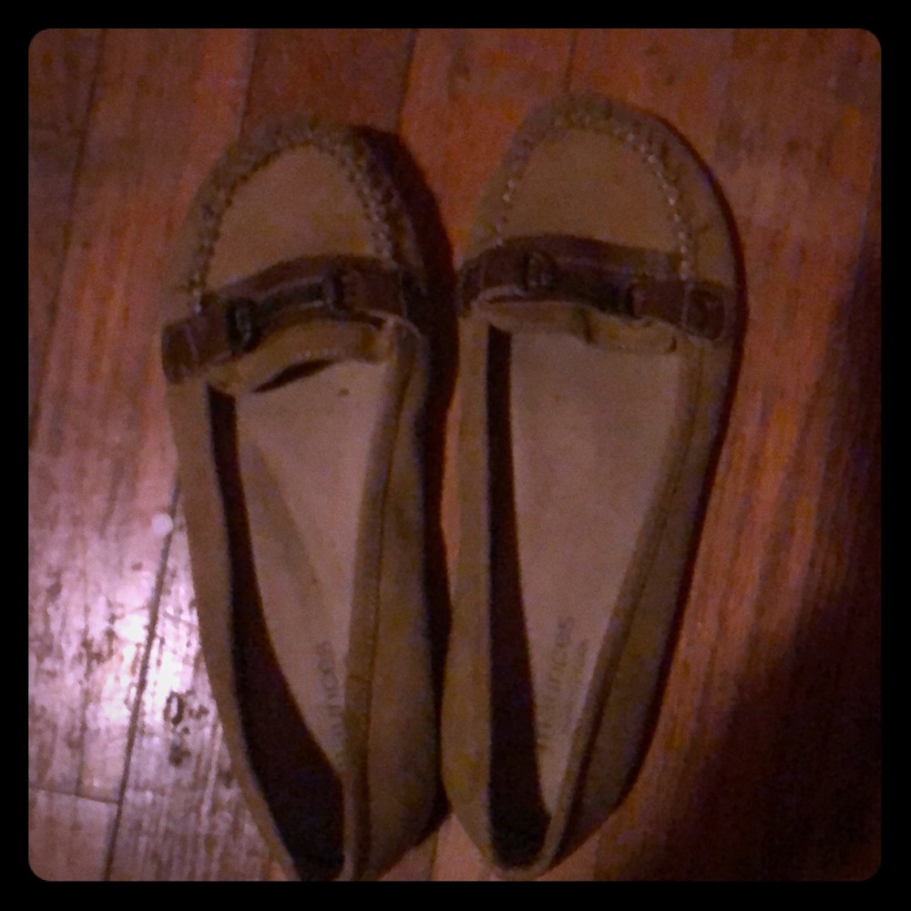 Tan slip on Maurice’s shoes